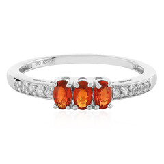Bague en argent et Rubis rouge du soir