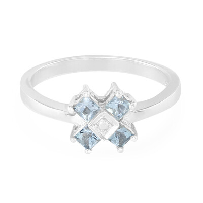 Bague en argent et Aigue-Marine Sao Domingos