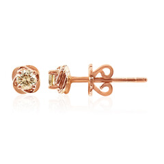 Boucles d'oreilles en or et Diamant rose de France SI1 d'Argyle 