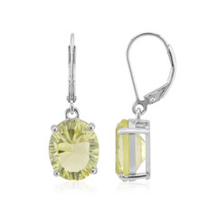 Boucles d'oreilles en argent et Citrine jaune citron