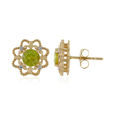 Boucles d'oreilles en or et Sphène