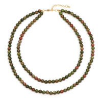 Collier en argent et Unakite