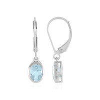 Boucles d'oreilles en argent et Topaze bleu ciel