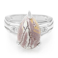 Bague en argent et Jaspe dendritique de Sonora