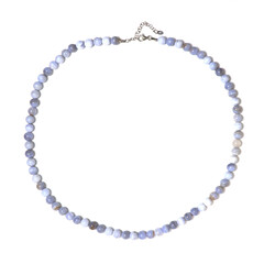 Collier en argent et Agate zonée bleue
