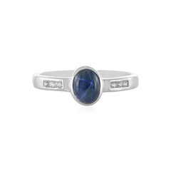 Bague en argent et Saphir étoilé bleu