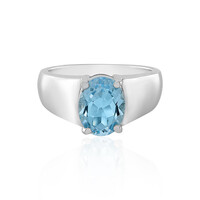 Bague en argent et Topaze bleu ciel