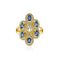 Bague en argent et Saphir bleu
