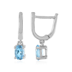 Boucles d'oreilles en argent et Topaze bleu Suisse