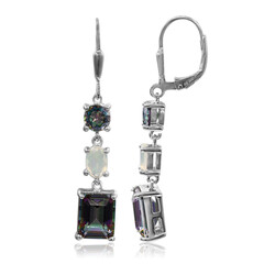 Boucles d'oreilles en argent et Quartz mystique vert