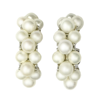 Boucles d'oreilles en argent et Perle de culture d'eau douce