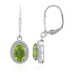Boucles d'oreilles en argent et Péridot de Birmanie
