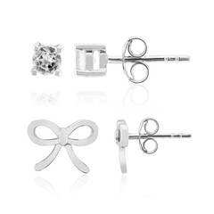 Boucles d'oreilles en argent et Topaze blanche
