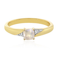 Bague en argent et Pierre de Lune arc-en-ciel