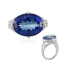 Bague en argent et Topaze bleu roi