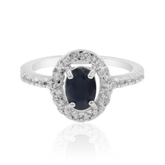 Bague en argent et Saphir bleu