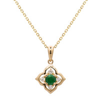Collier en or et Emeraude de Zambie AAA (CIRARI)