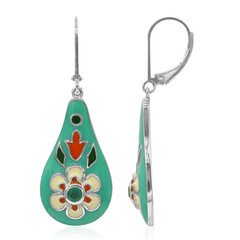 Boucles d'oreilles en argent et Emeraude du Brésil (TPC)