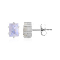 Boucles d'oreilles en argent et Pierre de Lune arc-en-ciel