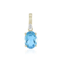 Pendentif en or et Topaze bleu Suisse
