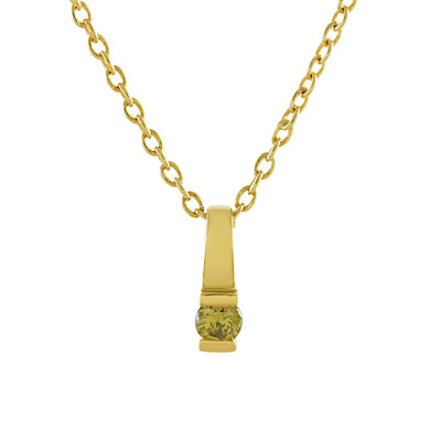 Collier en argent et Diamant jaune I4