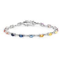 Bracelet en argent et Saphir vert