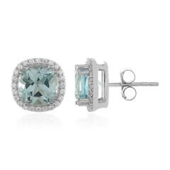 Boucles d'oreilles en argent et Topaze bleu ciel