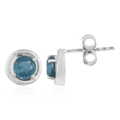 Boucles d'oreilles en argent et Kyanite bleu pétrole