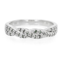 Bague en argent et Diamant fantaisie