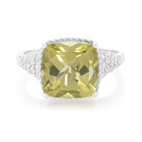 Bague en argent et Quartz olive