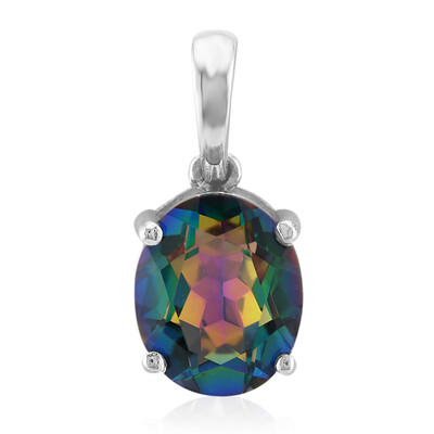 Pendentif en argent et Quartz mystique vert