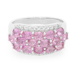 Bague en argent et Saphir rose de Ceylan