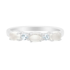 Bague en argent et Pierre de Lune blanche