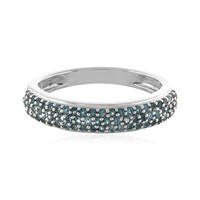 Bague en argent et Topaze bleu de Londres