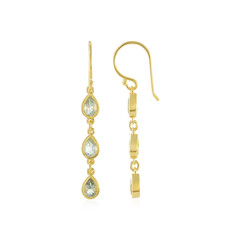 Boucles d'oreilles en argent et Améthyste verte