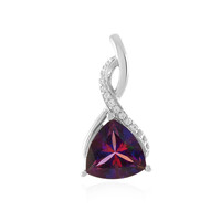 Pendentif en argent et Topaze mystique pourpre