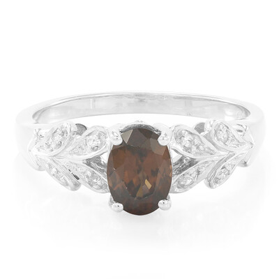 Bague en argent et Zircon chocolat