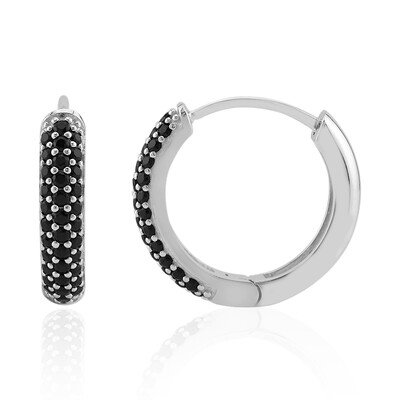 Boucles d'oreilles en argent et Spinelle noir