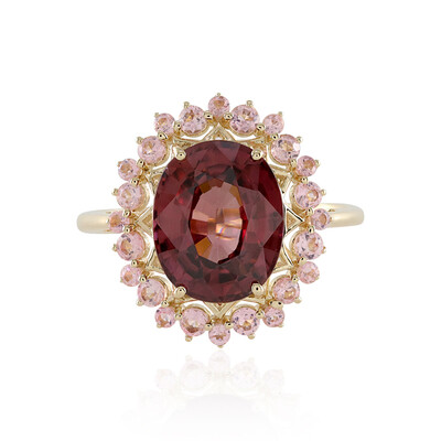 Bague en or et Zircon acajou