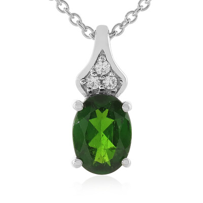 Collier en argent et Diopside de Russie
