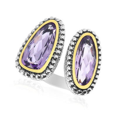 Bague en argent et Améthyste Rose de France