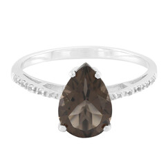 Bague en argent et Quartz fumé