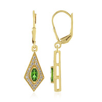 Boucles d'oreilles en argent et Diopside de Russie