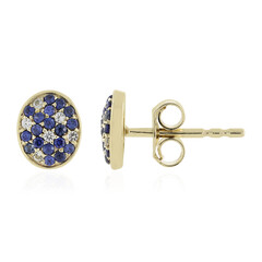 Boucles d'oreilles en or et Saphir bleu