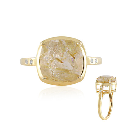Bague en argent et Quartz rutile (Cheveux de Vénus)