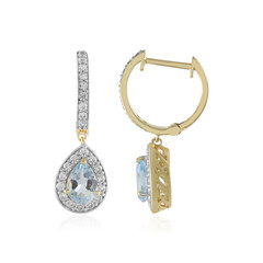 Boucles d'oreilles en argent et Topaze bleu ciel