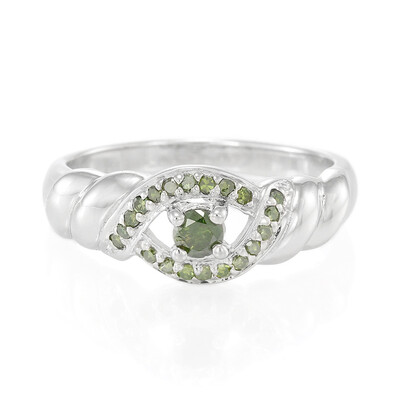 Bague en argent et Diamant fantaisie