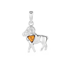 Pendentif en argent et Ambre baltique