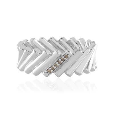 Bague en argent et Diamant champagne I3 (de Melo)
