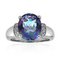 Bague en argent et Quartz mystique bleu